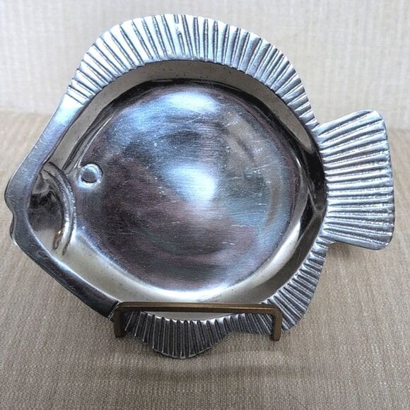Fish Shaped Tray Dish Silver Meral - Picture 1 of 8